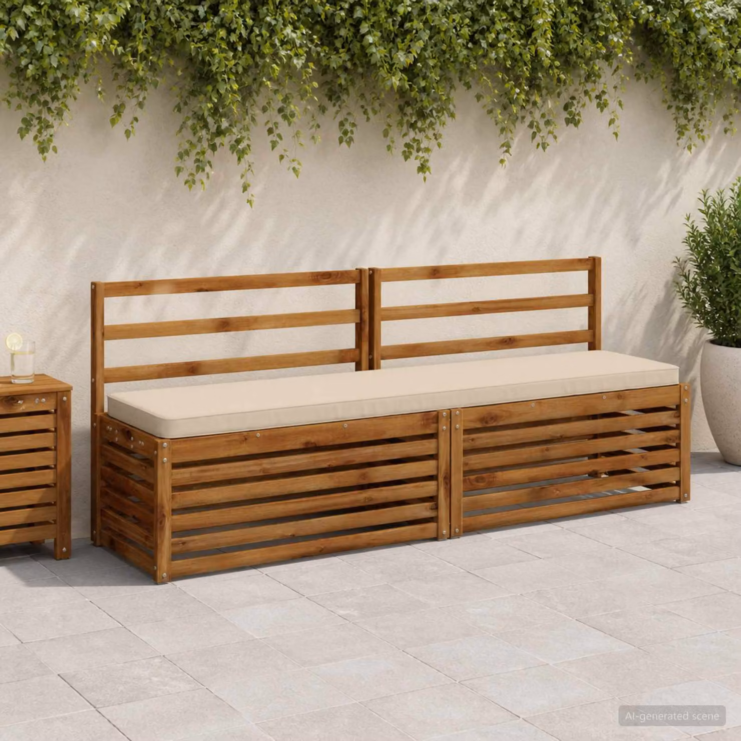 Cuscino per Panchina vidaXL VUGHT in Poliestere Beige con Rivestimento Lavabile e Resistente ai Raggi UV