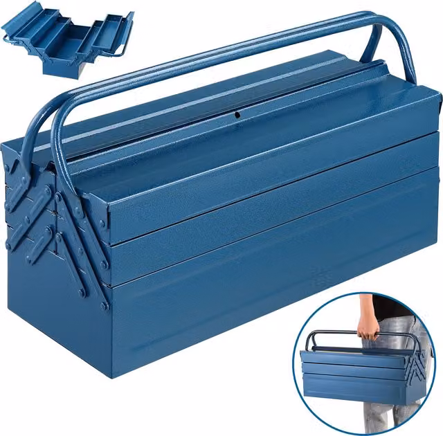 Valigetta attrezzi Deuba colore blu acciaio L: 53 cm, P: 20 cm, H: 20 cm