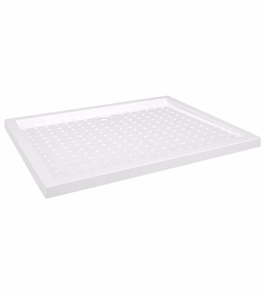 Piatto Doccia Rettangolare vidaXL Bianco Antiscivolo in Plastica L: 80 cm, P: 100 cm, H: 4 cm – 2