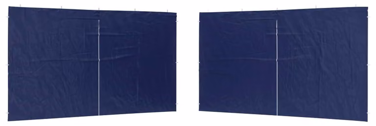 Parete per tenda da festa 2 pcs Blu 400 x 195 cm PE e Acciaio