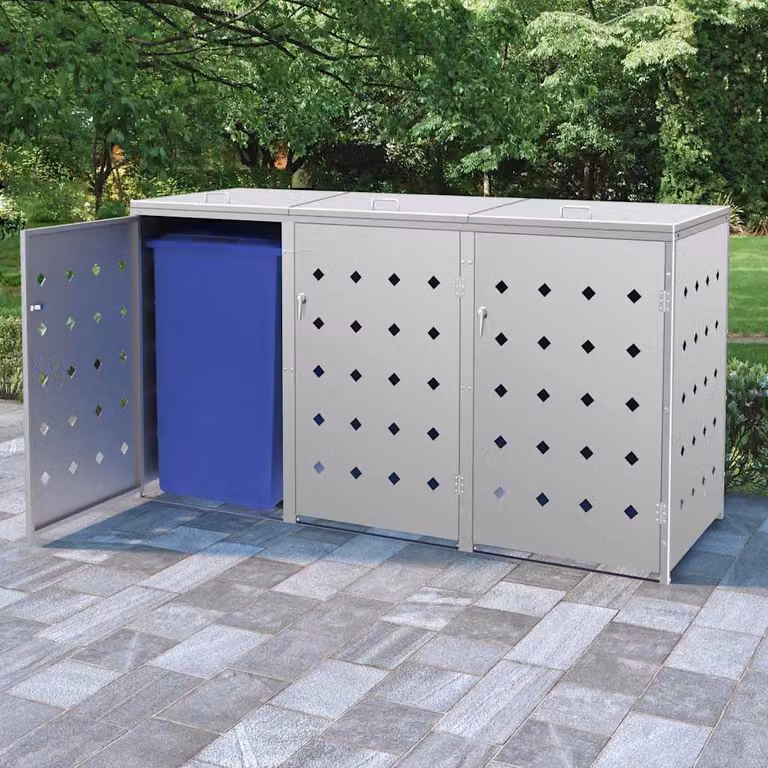 Copribidone Triplo vidaXL in Acciaio Inossidabile Argento L/P/H: 207 x 115 x 77,5 cm