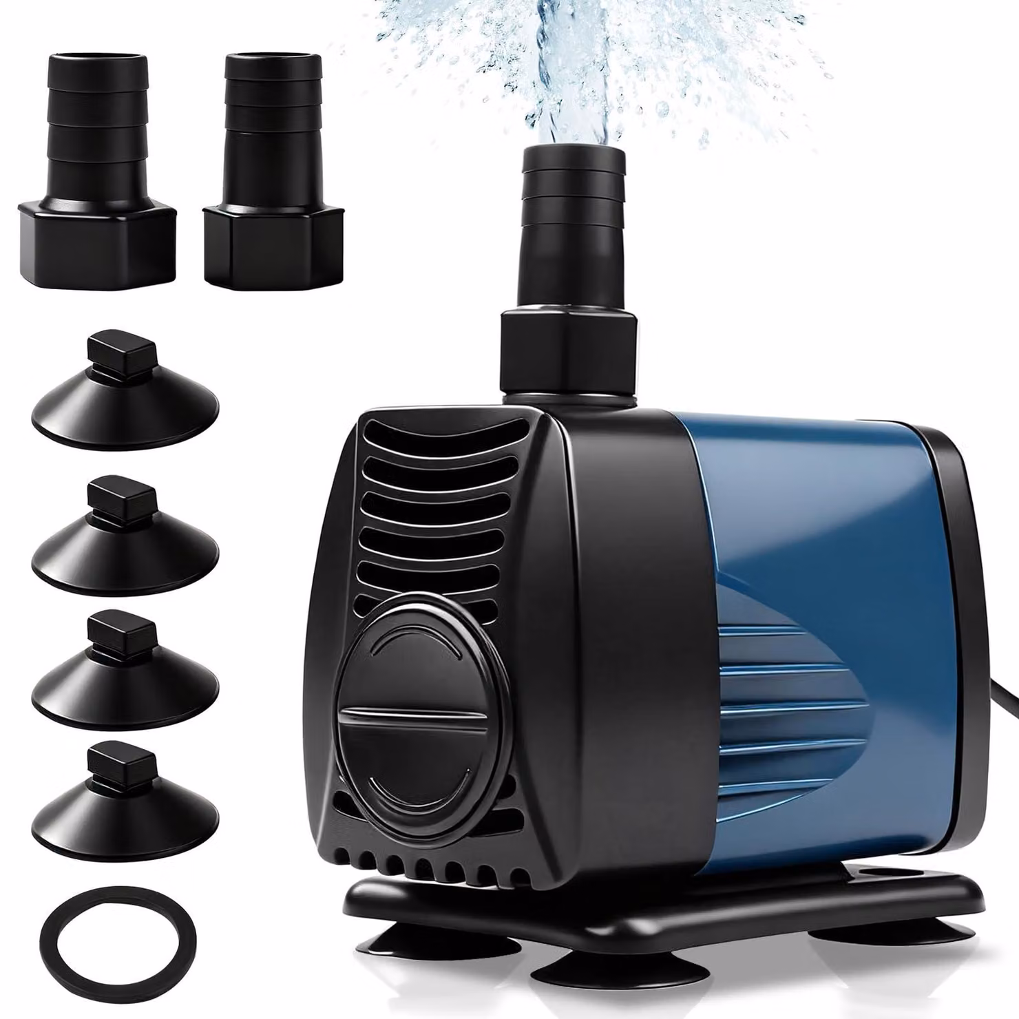 Pompa per acquari da 40 W, portata 3000 l/h, pompa sommergibile, adatta per stagni, con un'altezza di sollevamento di 2,5 metri