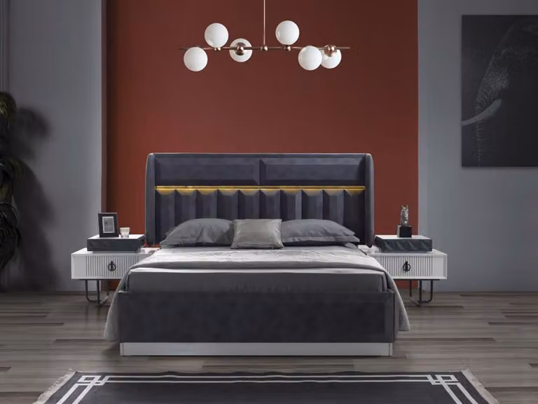 Bett Designer Polster Luxus Hotel Polster Betten Loft Hotel Stil Schlafzimmer