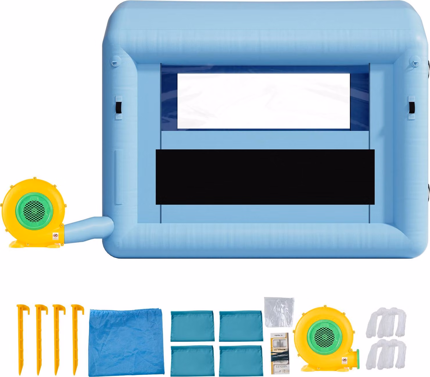 SucceBuy Cabina di verniciatura gonfiabile 3 x 2,5 x 2,5 m, tenda con soffiante da 550 W e sistema di filtraggio dell'aria, tetto rotondo, tessuto Oxford 210D, adatta per la verniciatura a spruzzo di parti metalliche e veicoli