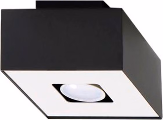 Lampada da soffitto MONO 1 nero 1xGU10 10W acciaio 11x14x14cm Sollux Lighting