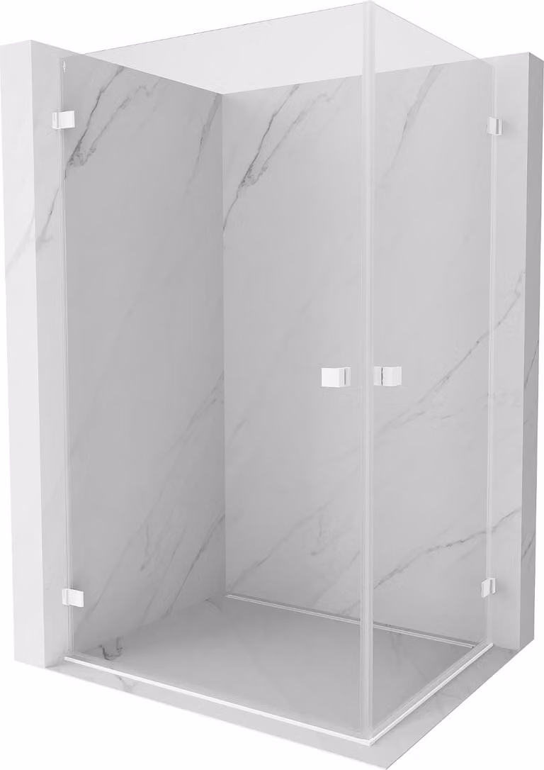 Mexen Lunar-B Duo cabina doccia a battente 95 x 75 cm, trasparente, bianca - 832-095L-075P-20-00