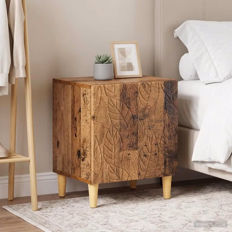 Set di 2 comodini vidaXL in legno color marrone, stile moderno, L 43 cm x P 34,5 cm x H 50 cm