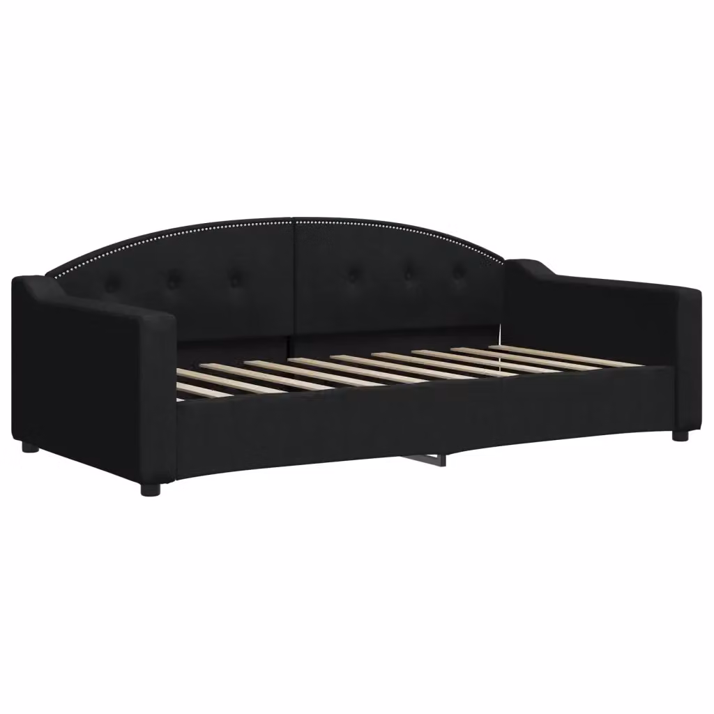 Letto da giorno moderno vidaXL in tessuto nero con struttura in legno e metallo – 2