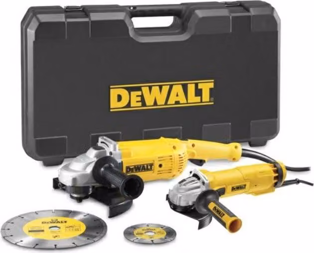 Set smerigliatrice angolare Dewalt 230+125mm (dwe492+dwe4207) +dischi dt3711, dt3731 tronco