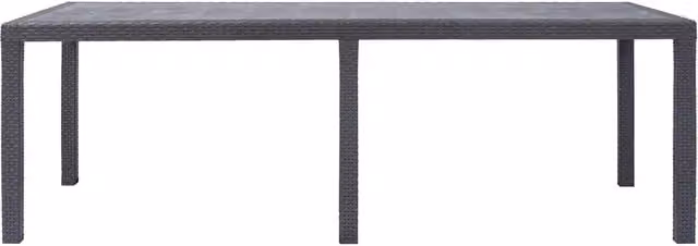 Tavolo da giardino rettangolare vidaXL in plastica stile rattan, marrone e grigio, L: 220 cm, P: 90 cm, H: 72 cm