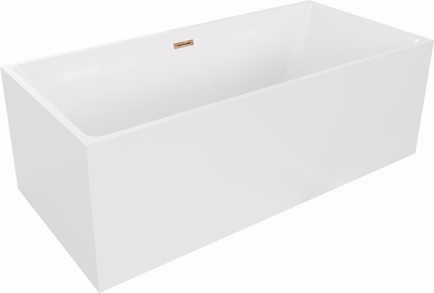 Mexen Nita vasca da bagno indipendente 170 x 80 cm, bianca, troppopieno oro rosa - 52091708000-60