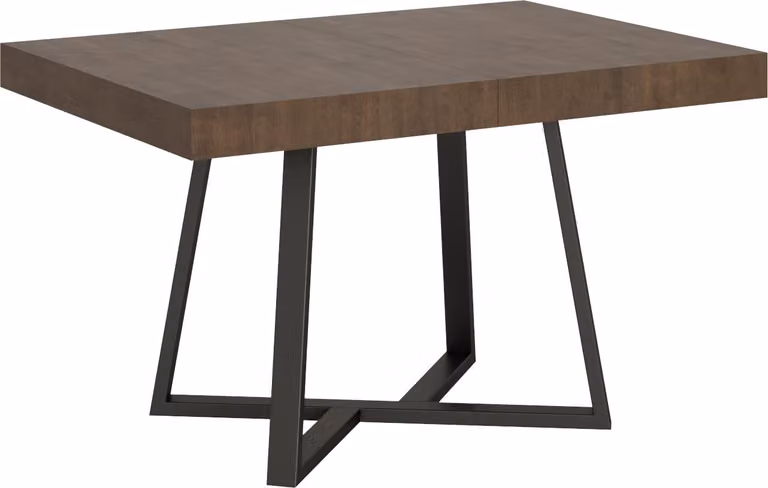 ITYHOME - Tavolo allungabile 130/234x90 cm Zeplir noce gambe antracite