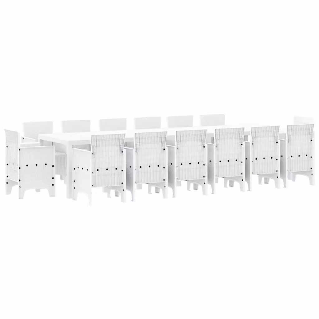 Set da pranzo da giardino moderno vidaXL in rattan bianco con cuscini rimovibili – 2
