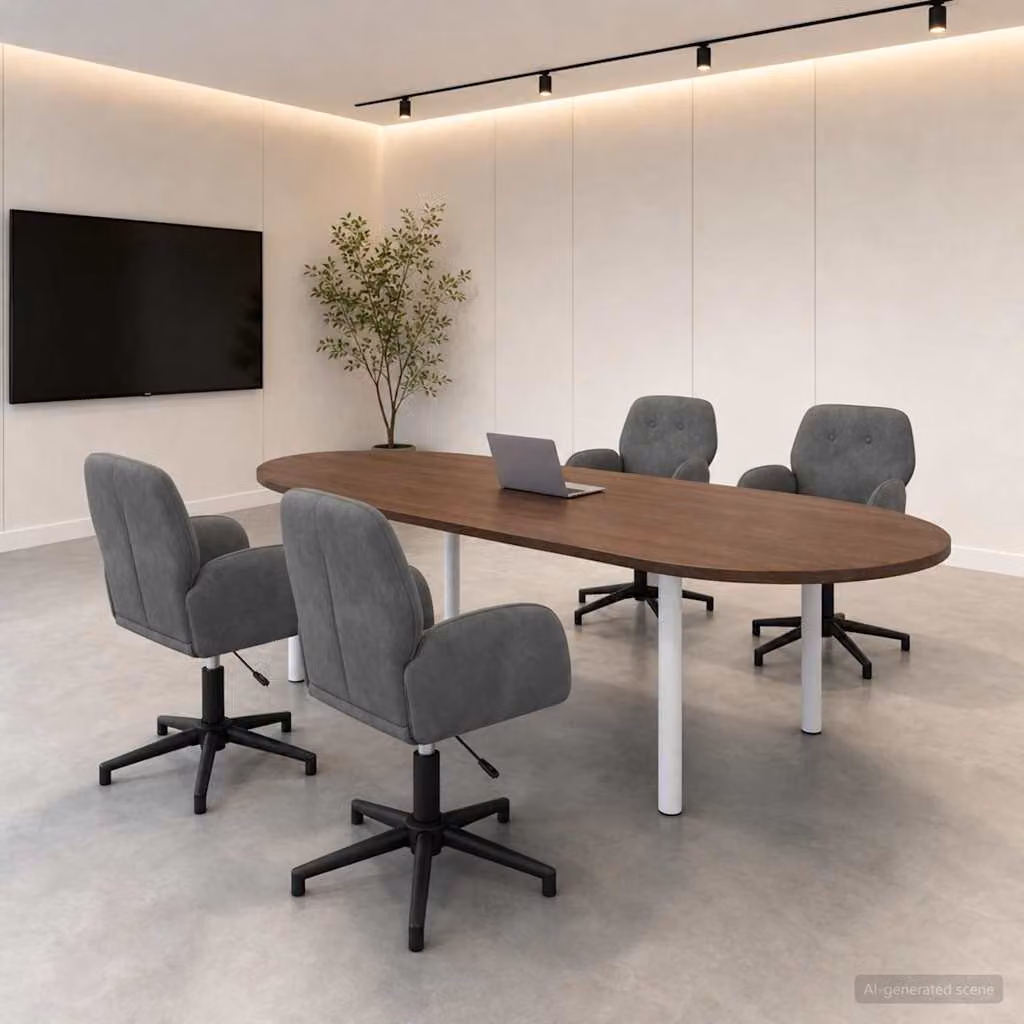 Set di 4 sedie da scrivania girevoli vidaXL in velluto grigio, L/P/H: 54 x 55 x 90 cm