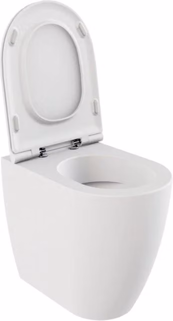Wc a Terra Senza Brida Azzurra Ceramica "Comoda" Bianco Lucido