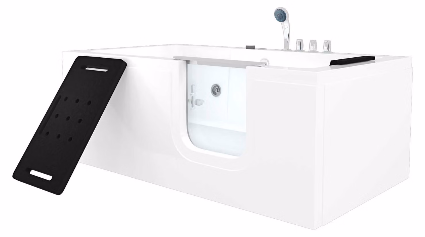 Vasca idromassaggio per anziani con porta S15WP-TH-R 85x160 cm, rubinetteria termostatica
