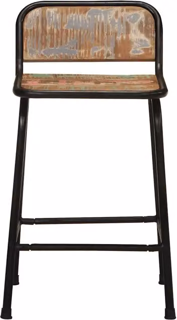 Set di 4 sgabelli da bar moderni vidaXL in legno massello e metallo, L/P/H: 46 x 35,5 x 70 cm – 1
