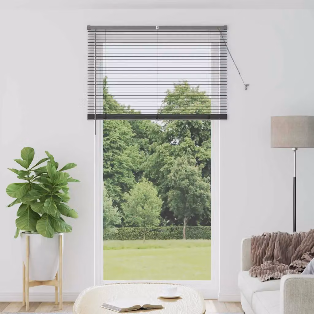 Tenda Veneziana vidaXL in Alluminio Grigio, L: 220 cm, H: 110 cm