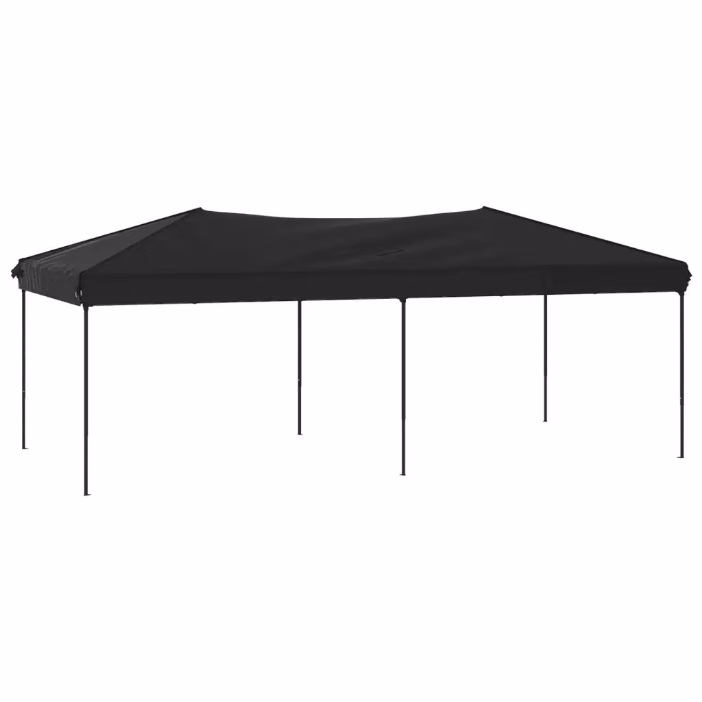 Tenda per feste pieghevole vidaXL in poliestere e acciaio, colore nero, L: 6 m, P: 3 m – 2