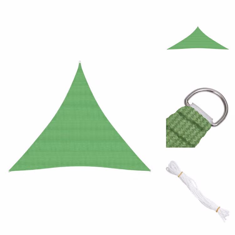 vidaXL Tenda da sole, 160 g/m², verde chiaro, 3,6x3,6x3,6 m, HDPE - Tende da sole e protezioni solari