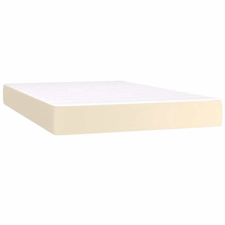 Materasso a Molle Insacchettate Rigidità Media Crema 120x200x20 cm in Pelle finta