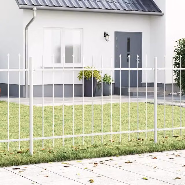 Recinzione per Giardino Videx in Acciaio Verniciato a Polvere Bianco L: 5,1 m x H: 0,8 m, Set da 3 Pezzi – 1