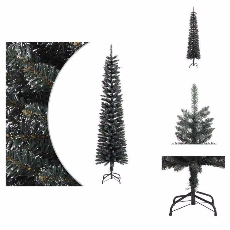vidaXL Albero di Natale artificiale con supporto verde slim 240 cm PVC - Alberi di Natale