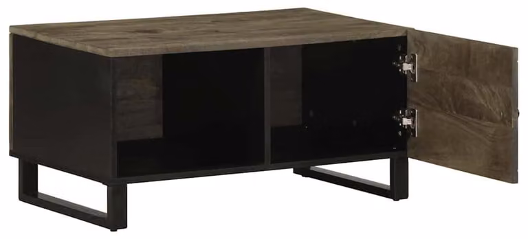 Tavolino da salotto in legno massello con spazio contenitivo, dimensioni 80x50x40 cm