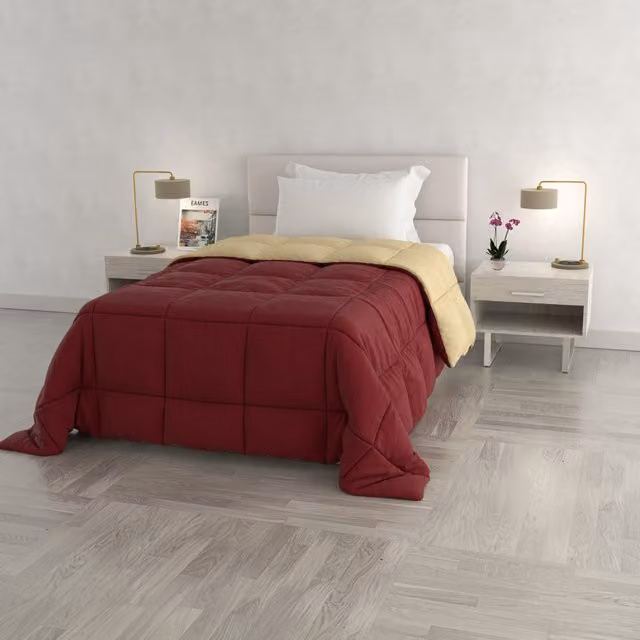 Trapunta singola double face bourdeaux panna Datex