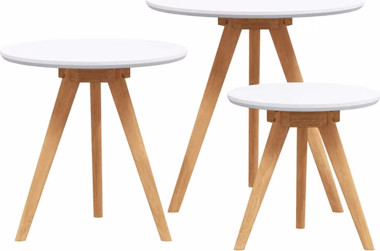 Tavolino da salotto 3 pcs Marrone Legno di Noce Massello