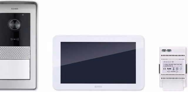 Videocitofono con filo Vimar Elvox K42935 bianco con display TFT LCD da 7 pollici touchscreen e 6 suonerie