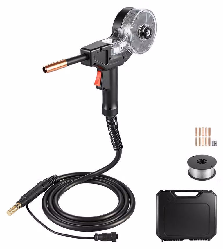 Pistola per saldatura MIG/MAG - Bruciatore per saldatura 130 A - Lunghezza del cavo 3 m - Include 11 ugelli di ricambio - Per saldatura con gas protettivo - Accessorio professionale