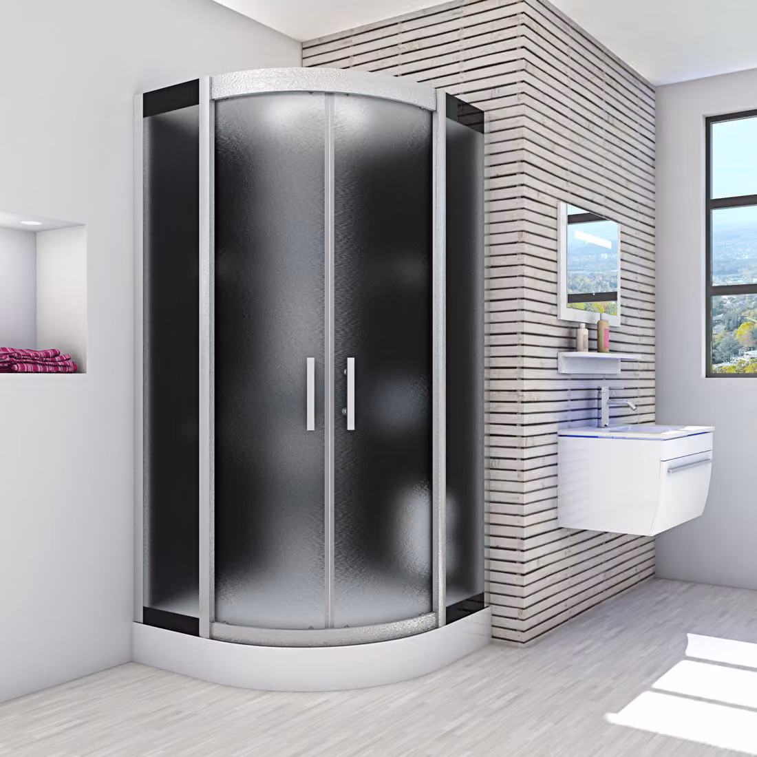 Cabina doccia Doccia d58-03m0-ec Doccia completa Doccia attrezzata 80x80 cm