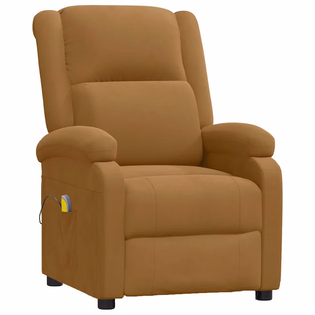 Poltrona relax reclinabile vidaXL in velluto marrone con braccioli e imbottitura in schiuma – 2