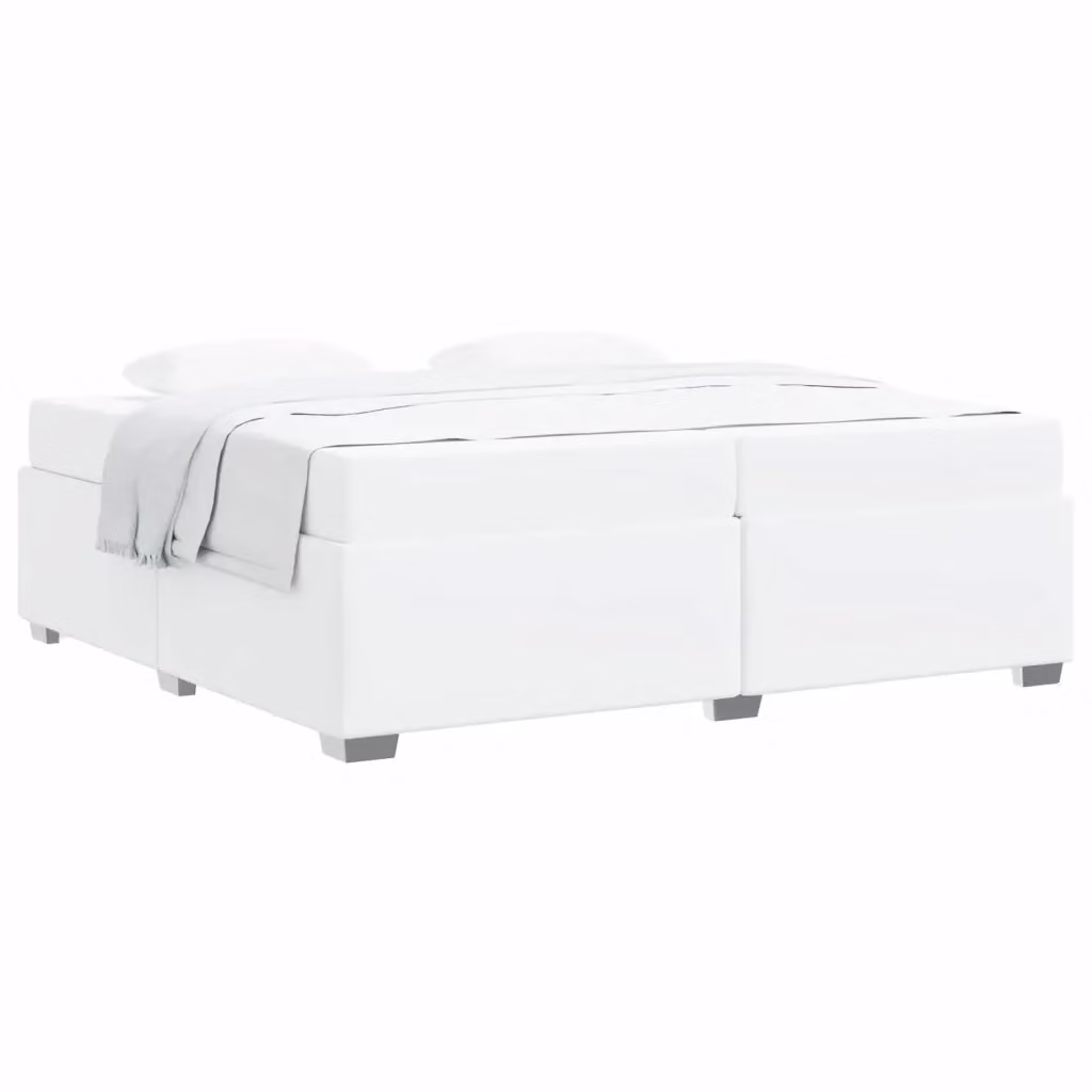 Struttura del letto moderna con materasso vidaXL in tessuto bianco 200 x 200 cm – 2