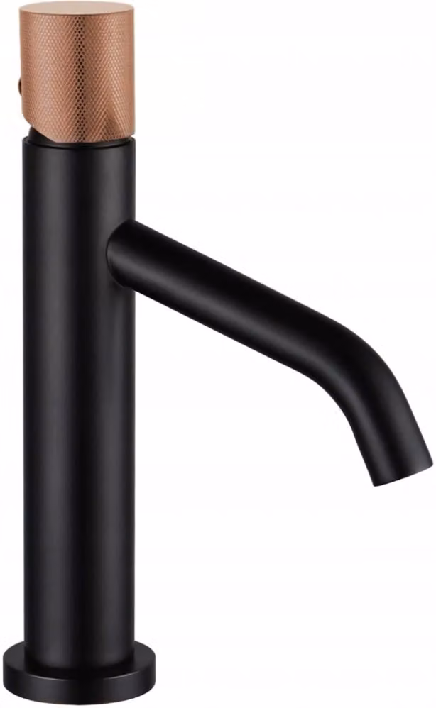 Mexen Rumba One rubinetto per lavabo, nero/oro rosa - 73501-76