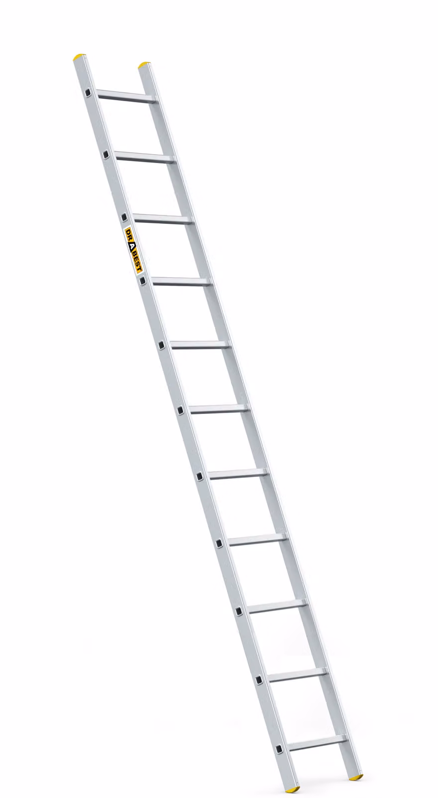 Drabest | Scala a pioli - Scala per accesso - 11 pioli - Capacità di carico 150 kg - Scala in alluminio a 11 gradini - Scala a pioli professionale