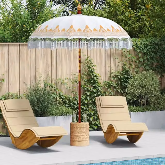 Ombrello balinese con base Crema Ø 180-190 cm 3356884
