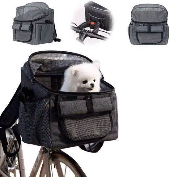 Cestino per bicicletta per cani - Traspirante e removibile - Ideale per passeggiate con animali