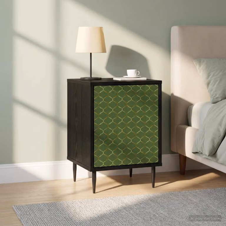 Set di 2 Armadi da Notte vidaXL GELEEN in Rovere Nero e Marrone, L/P/H: 36 x 33 x 51 cm