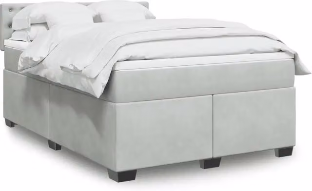 Giroletto a Molle con Materasso Grigio Chiaro 160x200cm Velluto 3288666