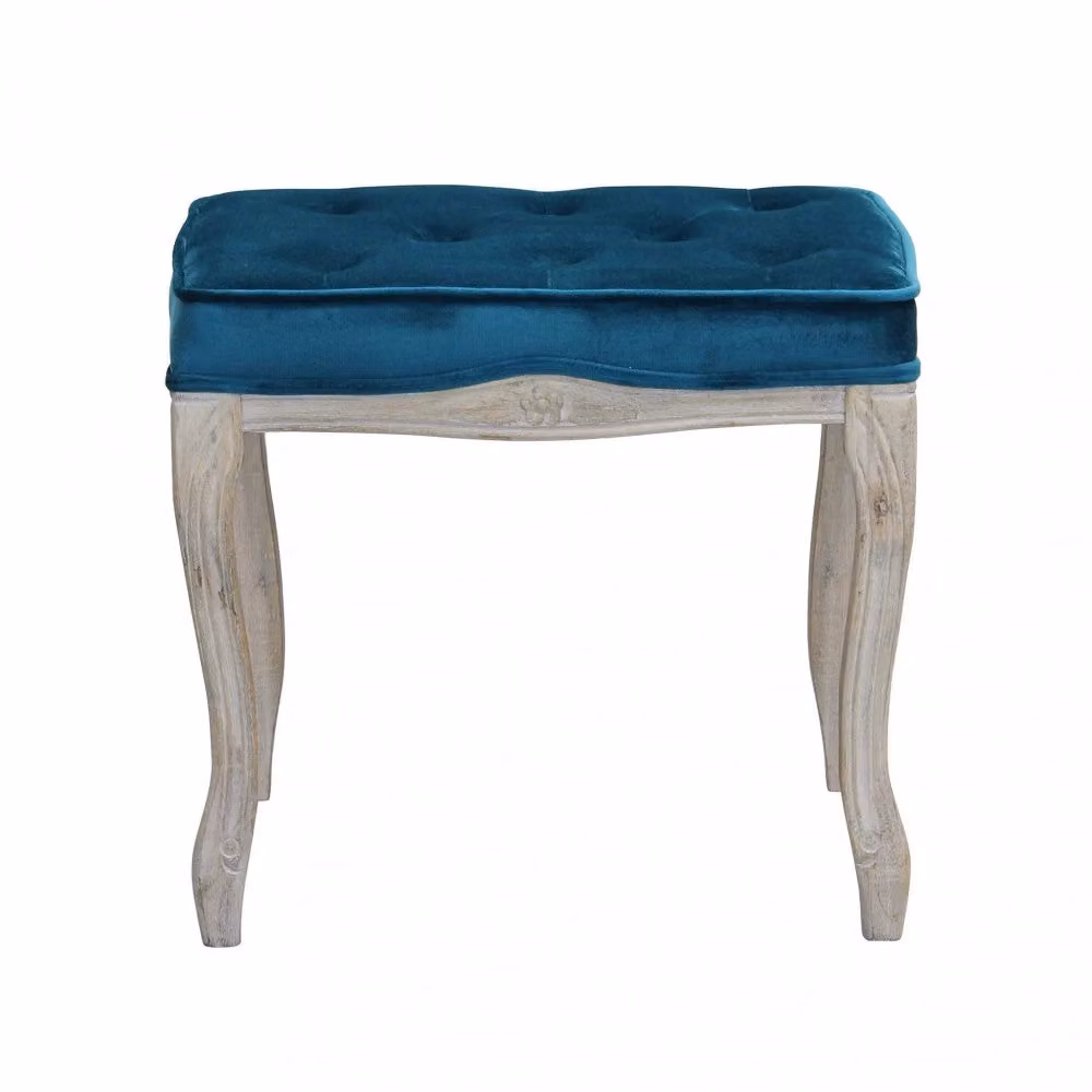 Sgabello Marly GIORDANOSHOP in Velluto Blu L: 50 cm, P: 36 cm, H: 47 cm – 2