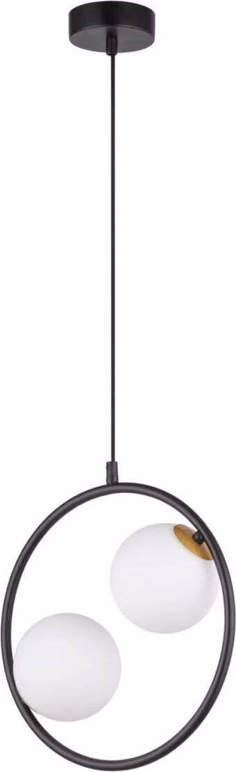 Lampada a sospensione moderna decorativa nera due sfere di vetro all'interno del bordo Aqua 2xG9 12W Sigma Lighting