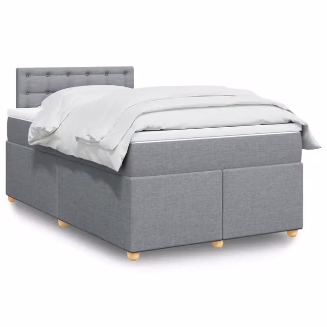 Giroletto a Molle con Materasso Grigio Chiaro 120x200cm Tessuto 3288961