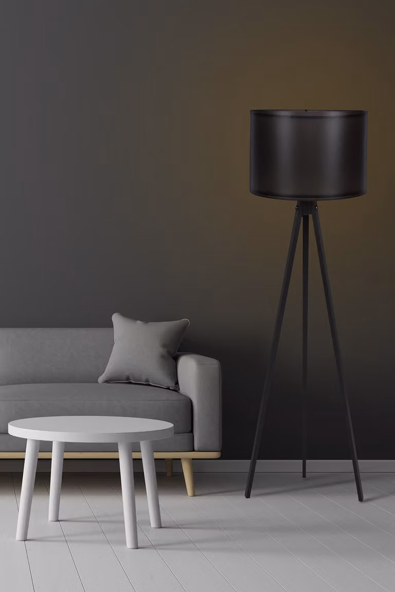 Opviq, 120, lampade da terra, nero, MDF, 38 x 38 x 145 cm