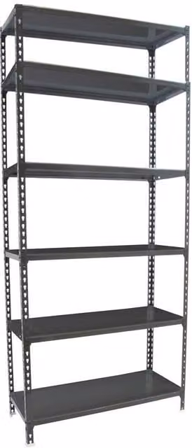 Scaffale in metallo Simon Rack colore antracite con 6 ripiani H: 250 cm, L: 80 cm, P: 50 cm