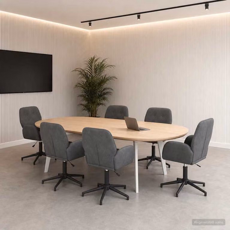 Set di 6 sedie da scrivania girevoli vidaXL in velluto grigio con ruote, L/P/H: 54 x 55 x 90 cm
