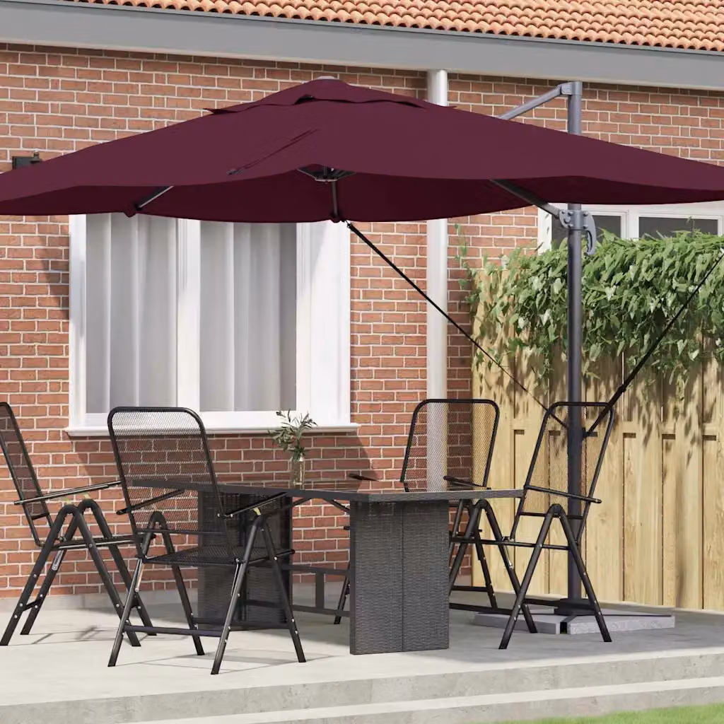 Ombrellone a braccio mobile vidaXL in poliestere e alluminio, L: 351 cm, P: 250 cm, H: 260 cm