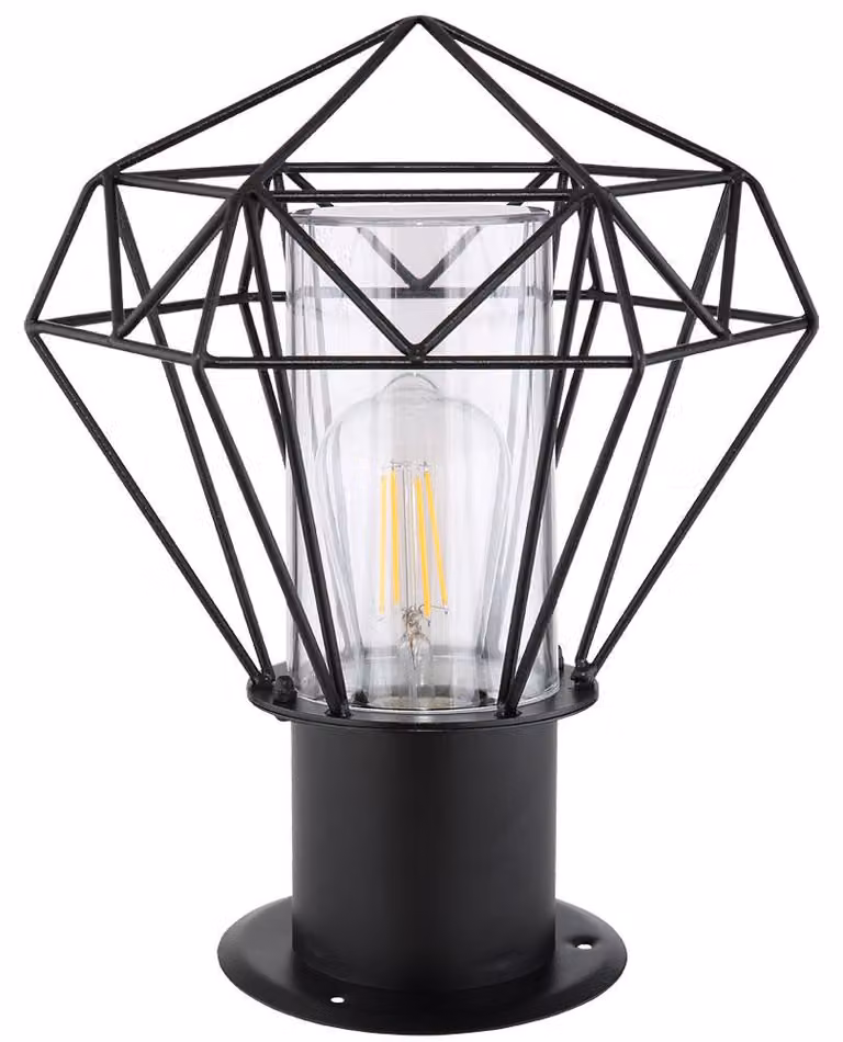 Lampada da parete, paralume a griglia nero, altezza 31,5 cm