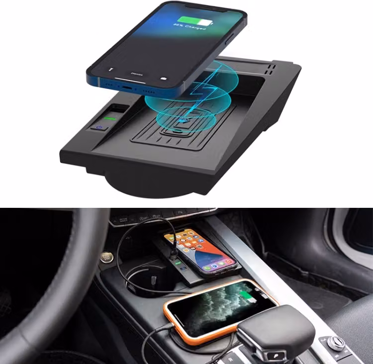 Caricabatterie wireless standard Qi per auto 15W ricarica rapida per Audi A4 A5 S4 S5 2017-2021, guida a sinistra